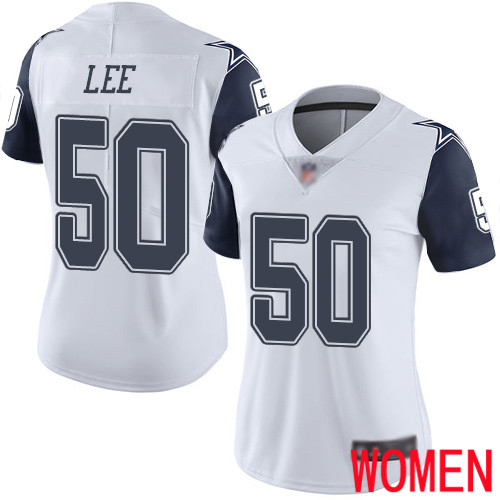 Women Dallas Cowboys Limited White Sean Lee 50 Rush Vapor Untouchable NFL Jersey